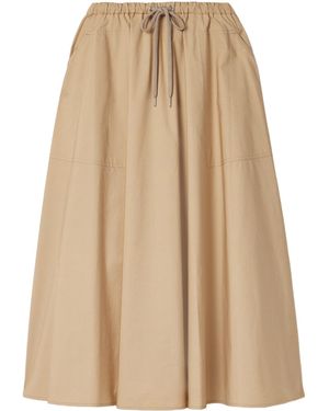 Moncler A-Line Midi Cotton Skirt - Natural