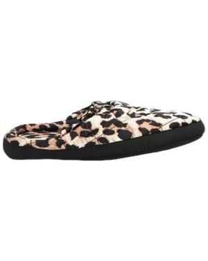 Ganni Leopard Print Slides - Black