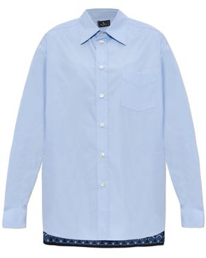 Etro Light Shirt With Back Print - Blue