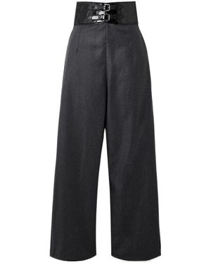 Alaïa Buckle-Detail Trousers - Blue