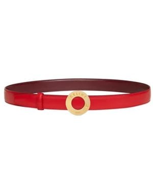 Celine Round Buckle And Reversible Belt - Red