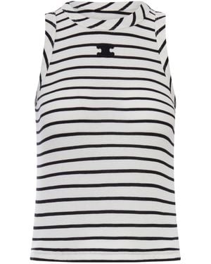Celine Silk And Cotton Blend Tank Top - Black