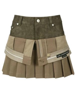 ANDERSSON BELL Inside Out Pleats Mini Skirt - Green