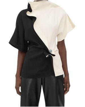 Bottega Veneta Fluid Viscose Piercing Top - Black
