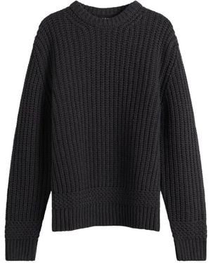 A.P.C. Ron Textured Knitted Sweater - Black