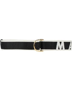 Marni Logo-Print Belt - White