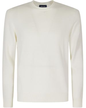 Drumohr Long-Sleeved Crew-Neck Shirt - White