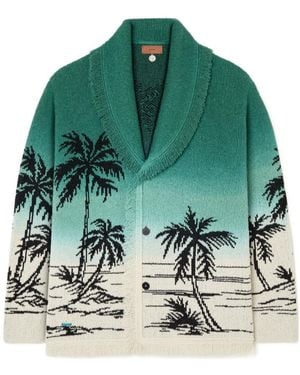 Alanui Wave Bloom Cardigan - Green