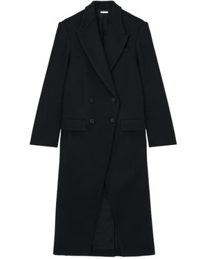 McQueen Double-Breasted Wool Felt Coat - Black
