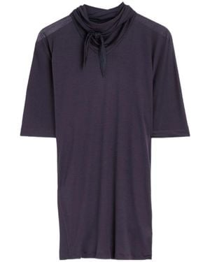 Lemaire Short Sleeved Scarf Detailed Blouse - Blue