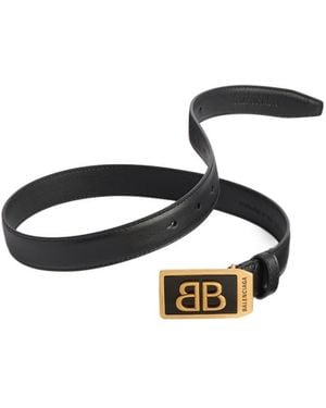 Balenciaga Modu Logo Plaque Belt - White