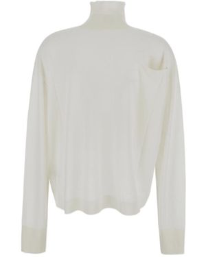 Quira Chest-Pocket Knitted Jumper - White