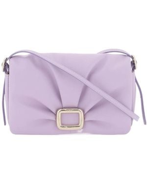 Roger Vivier Ruched Detailed Mini Crossbody Bag - Purple