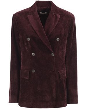 Antonelli Double-Breasted Corduroy Blazer - Purple