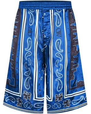Off-White c/o Virgil Abloh Quick-Dry Printed Shorts - Blue
