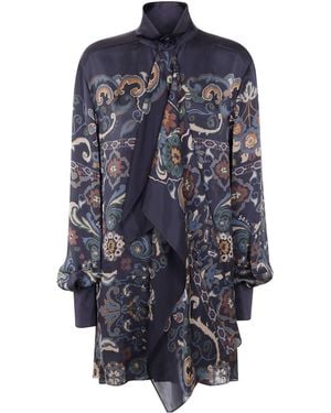Sacai Floral Printed Dress - Blue