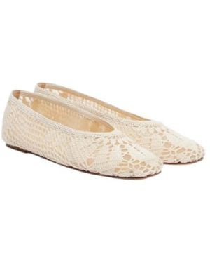 Magda Butrym Crochet Ballet Flats - Natural