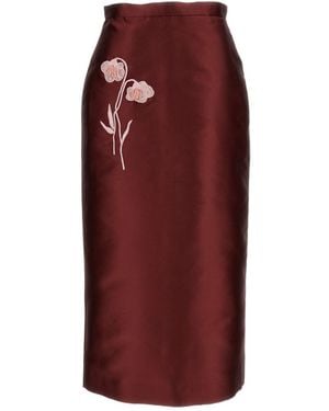 Erdem Embroidered Mikado Pencil Skirt