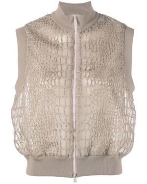 Brunello Cucinelli Sleeveless Cropped Jacket - Multicolor