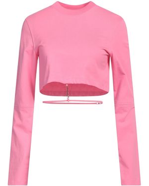 Jacquemus Solid Color T-Shirts - Pink