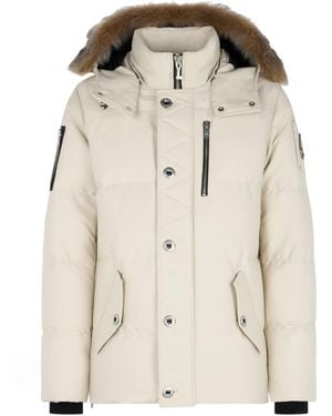 Moose Knuckles Removable-Hood Quilted Coat - Natural