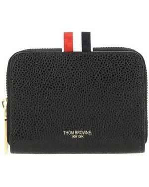 Thom Browne Logo Zip-Around Wallet - Black