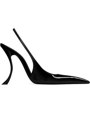 Saint Laurent Slingback High-Heeled Sandals - Black
