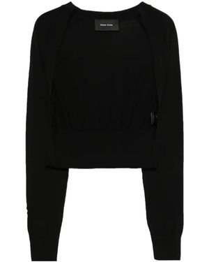 Simone Rocha Mercerised Cutout Sleeve Jumper - Black