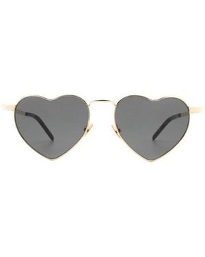 Saint Laurent Eyewear Loulou Heart-Shape Frame Sunglasses - White