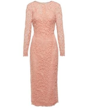 Carolina Herrera Lace Midi Dress - Pink
