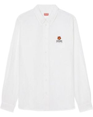 KENZO Boke Flower Embroidered Buttoned Shirt - White