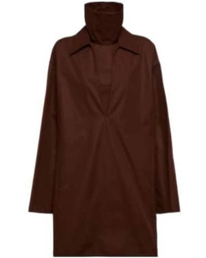 Jil Sander Layered Cotton Minidress - Brown
