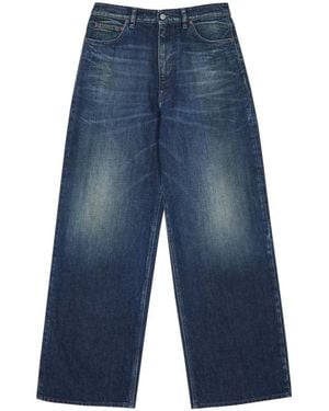 MM6 by Maison Margiela Logo Patch Wide-Leg Jeans - Blue