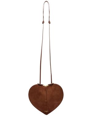 Alaïa Suede Crossbody Bag - White