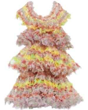 SUSAN FANG Tiered Midi Dress - Pink