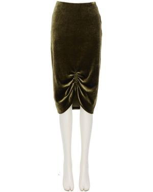 Valentino Draped Velvet Skirt - Green
