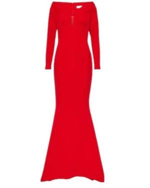 Safiyaa Wilson Crêpe Fishtail Gown - Red