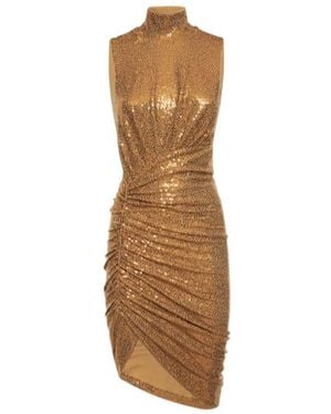 Michael Kors Sequined High-Neck Mini Dress - Brown