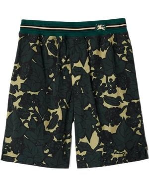 Burberry Floral-Print Bermuda Shorts - Green