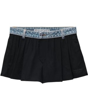 Alexander Wang Pleated Mid-Rise Shorts - Black