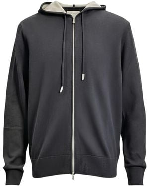 Eleventy Hooded Zip-Up Sweatshirt - Gray