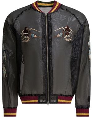 Kapital Sheer Pearl Mosquito Guard Bomber Jacket - Black