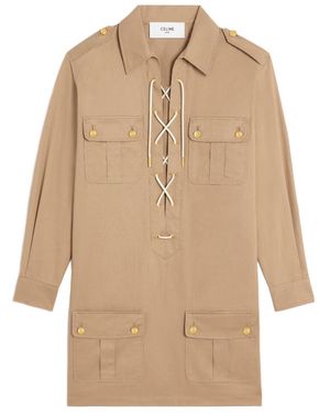 Celine Saharienne Mini Dress - Natural