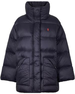Polo Ralph Lauren Logo Embroidered Puffer Jacket - Blue
