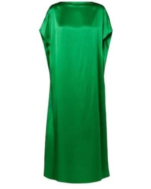 Dries Van Noten Silk Satin Midi Dress - Green