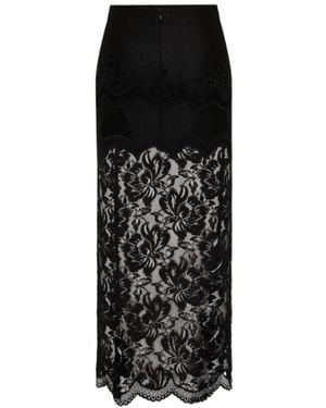 Rabanne Rabanne Scalloped Lace Midi Skirt - Black