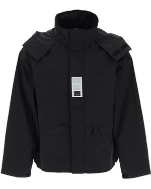 Acne Studios Face-Patch Hooded Jacket - Black