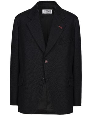 Maison Margiela Herringbone Single-Breasted Blazer - Black