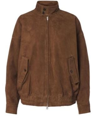 Agolde Blair Suede Blouson Jacket - Brown