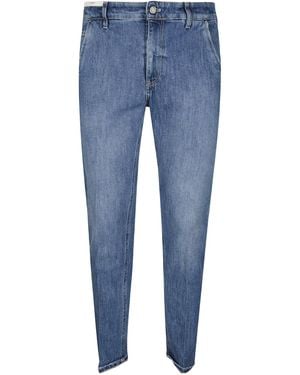 Pt Pantaloni Button-Fastening Faded-Effect Denim Jeans - Blue